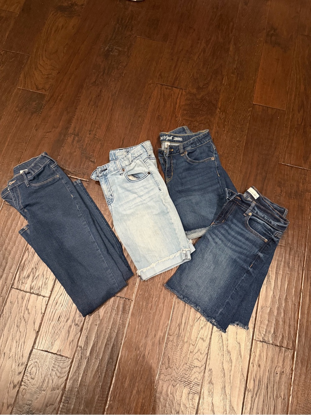 Bundle of Three Pair Denim Shorts and One Pair Skinny Jeans  - Blue Washes